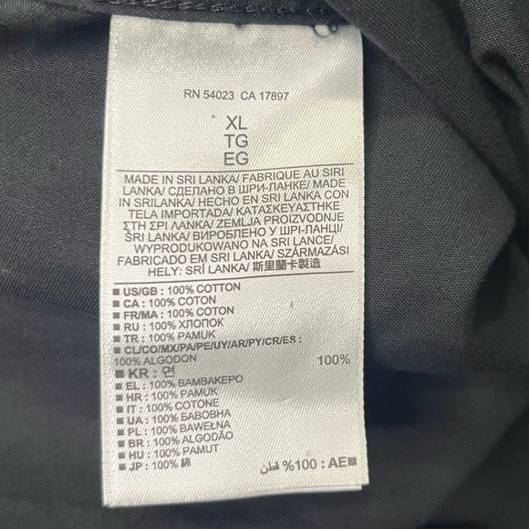 Banana Republic Black Untucked Standard Fit Button Down Shirt -XL New - Picture 4 of 4